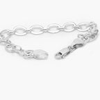 Silver Flat Oval Link Chain Bracelet - Jordans Jewellers