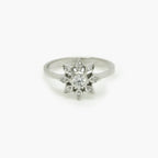 Silver CZ Flower Ring - Jordans Jewellers