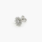 Silver CZ Flower Stud Earrings - Jordans Jewellers