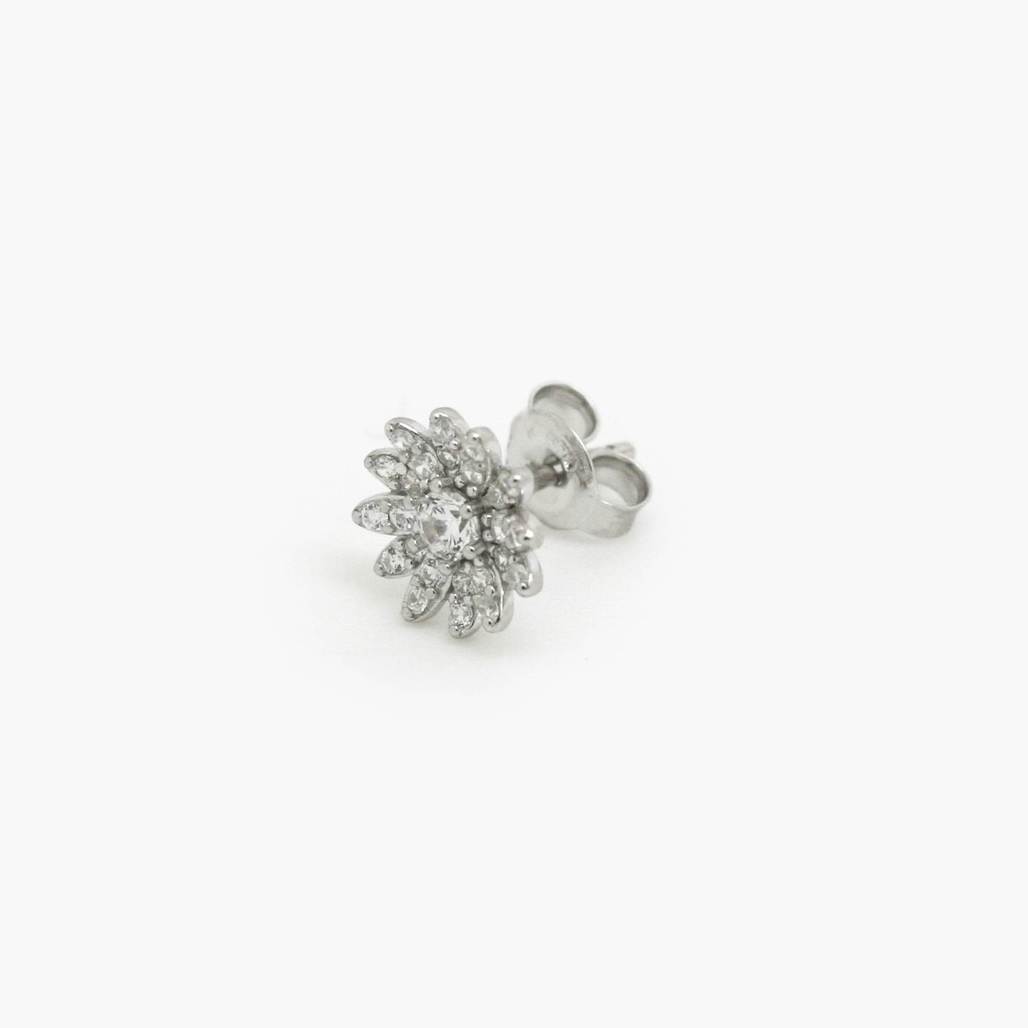 Silver CZ Flower Stud Earrings - Jordans Jewellers
