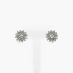 Silver CZ Flower Stud Earrings - Jordans Jewellers