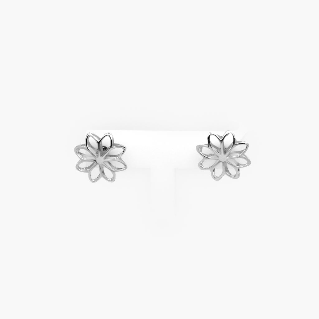 white gold flower studs