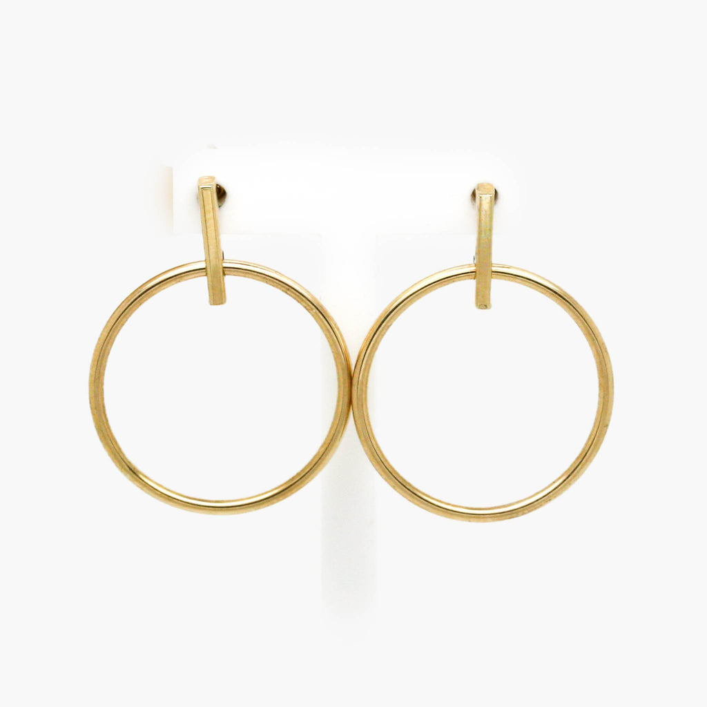 Flat-Top Hoop Earrings in 9ct Yellow Gold - Jordans Jewellers