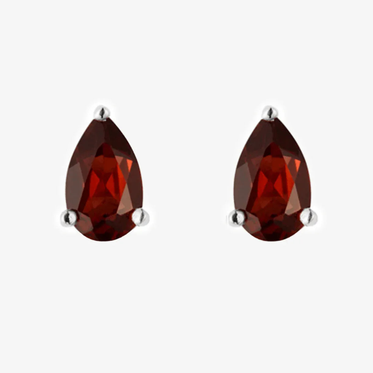 NEW Garnet Silver Stud Earrings - Jordans Jewellers
