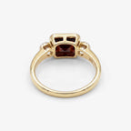 9ct Yellow Gold Garnet and Diamond Ring back view