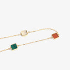 9ct Gold Gemstone Station Bracelet detail view