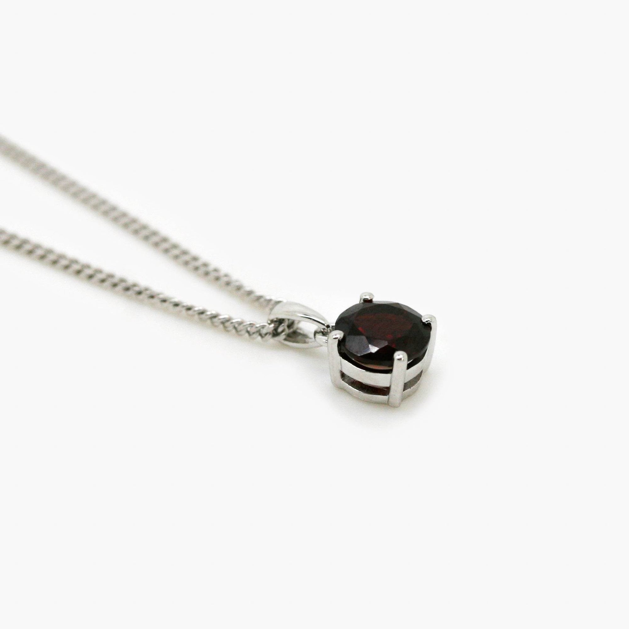 Silver Garnet Pendant Necklace - Jordans Jewellers