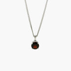 Silver Garnet Pendant Necklace - Jordans Jewellers
