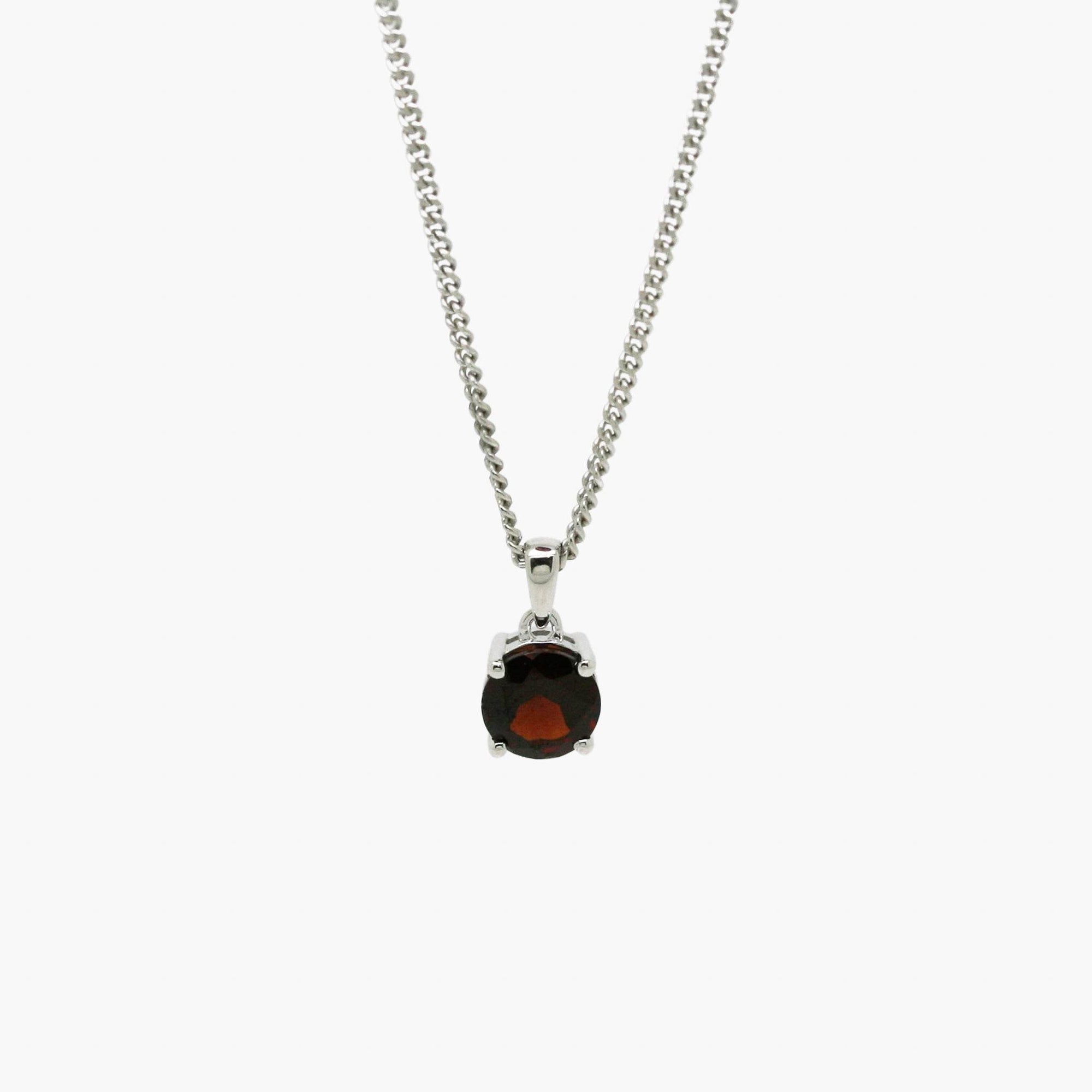Silver Garnet Pendant Necklace - Jordans Jewellers