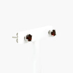 Silver Garnet Stud Earrings - Jordans Jewellers