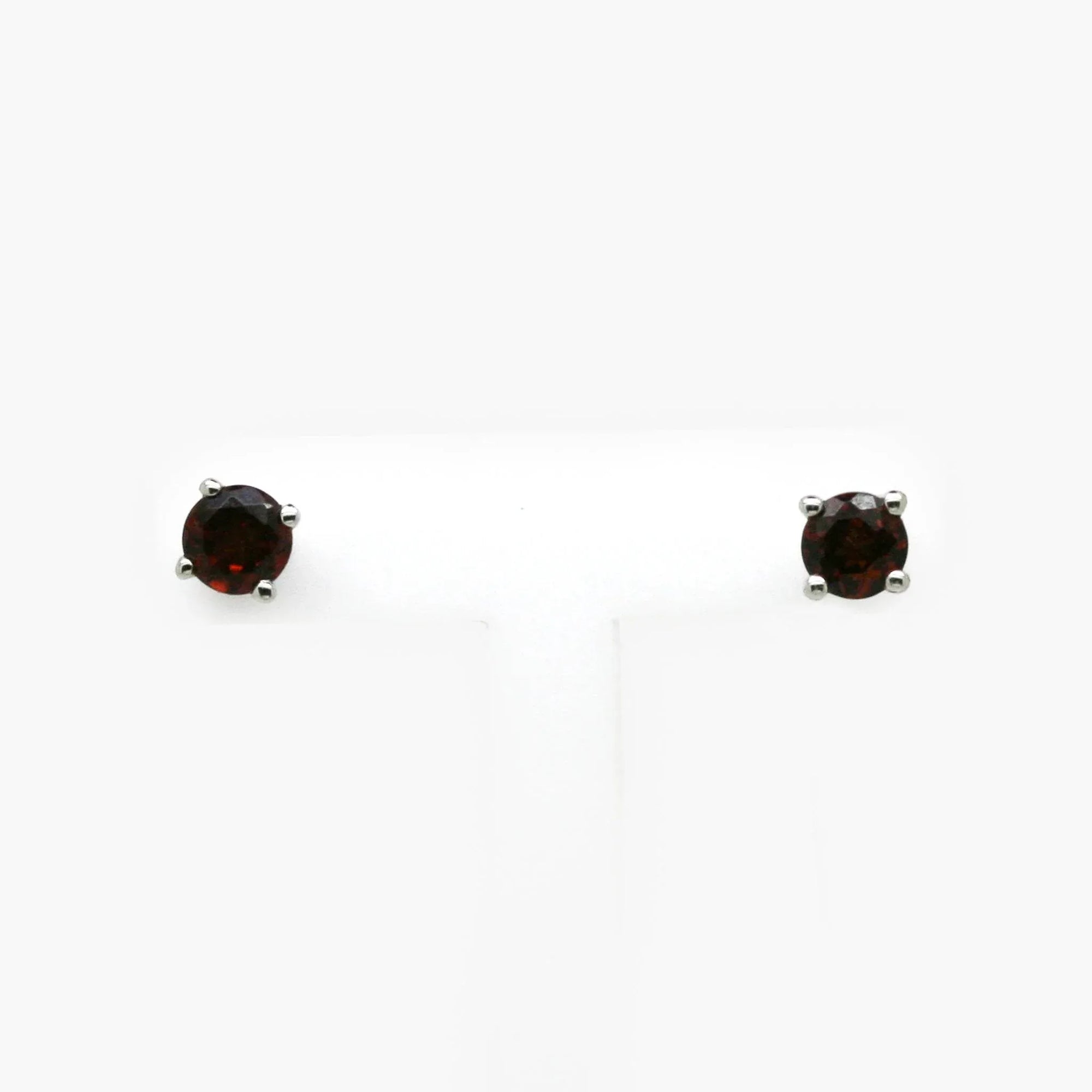 Silver Garnet Stud Earrings - Jordans Jewellers