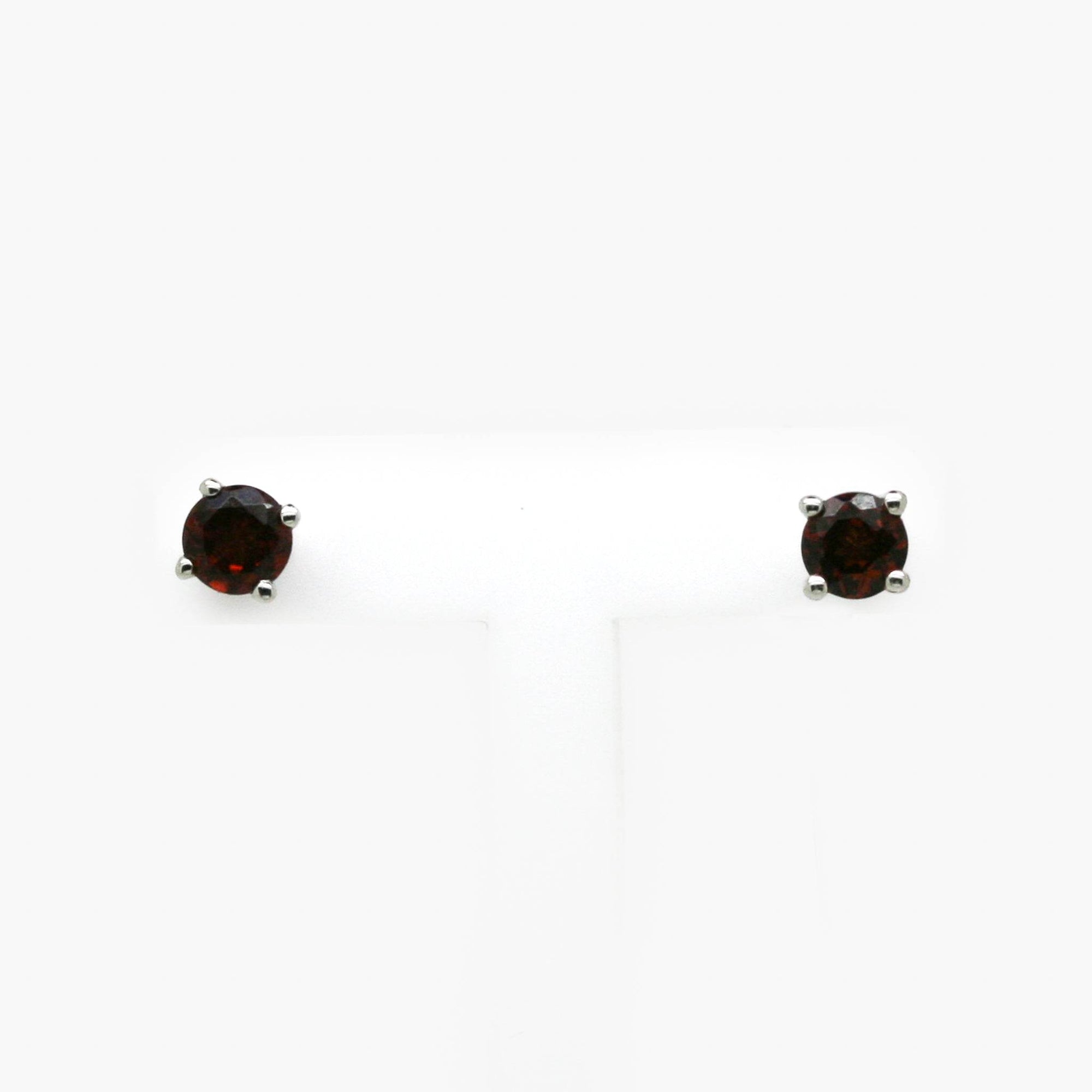 Silver Garnet Stud Earrings - Jordans Jewellers