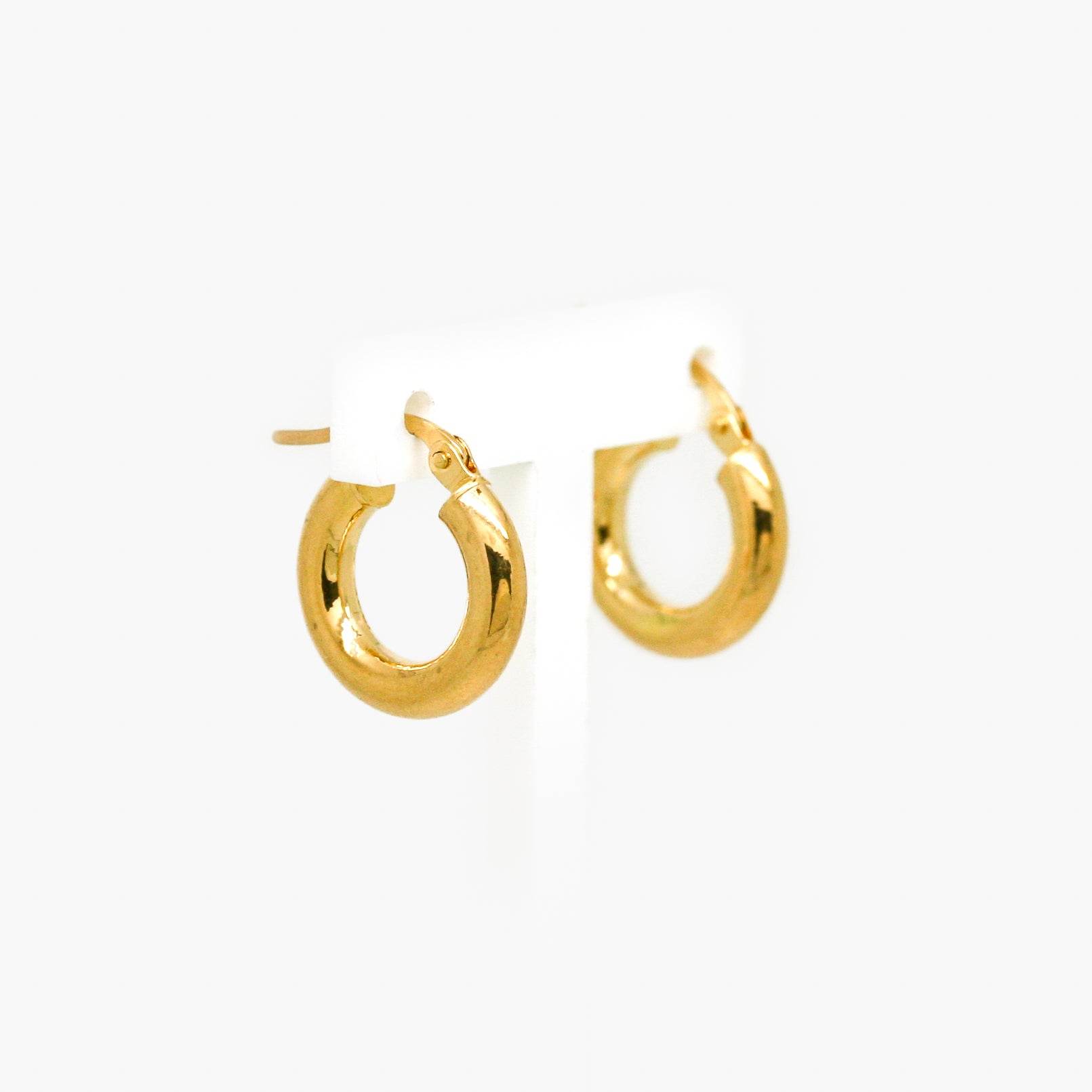9ct Gold Thick Hoop Earrings - Jordans Jewellers