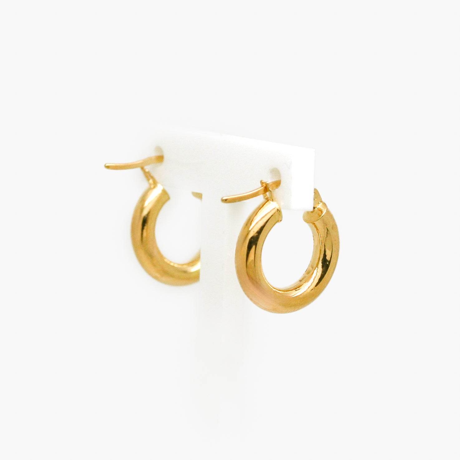 9ct Gold Thick Hoop Earrings - Jordans Jewellers