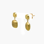9ct Yellow Gold Brushed & Polished Drop Earrings - Jordans Jewellers