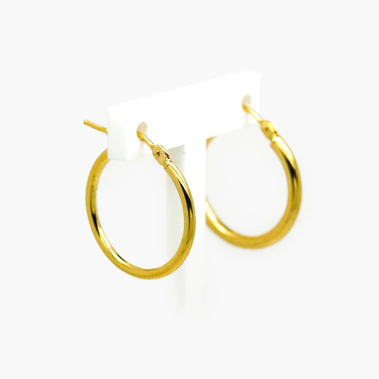 9ct Yellow Gold 15mm Polished Hoop Earrings - Jordans Jewellers
