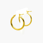 9ct Yellow Gold 15mm Polished Hoop Earrings - Jordans Jewellers