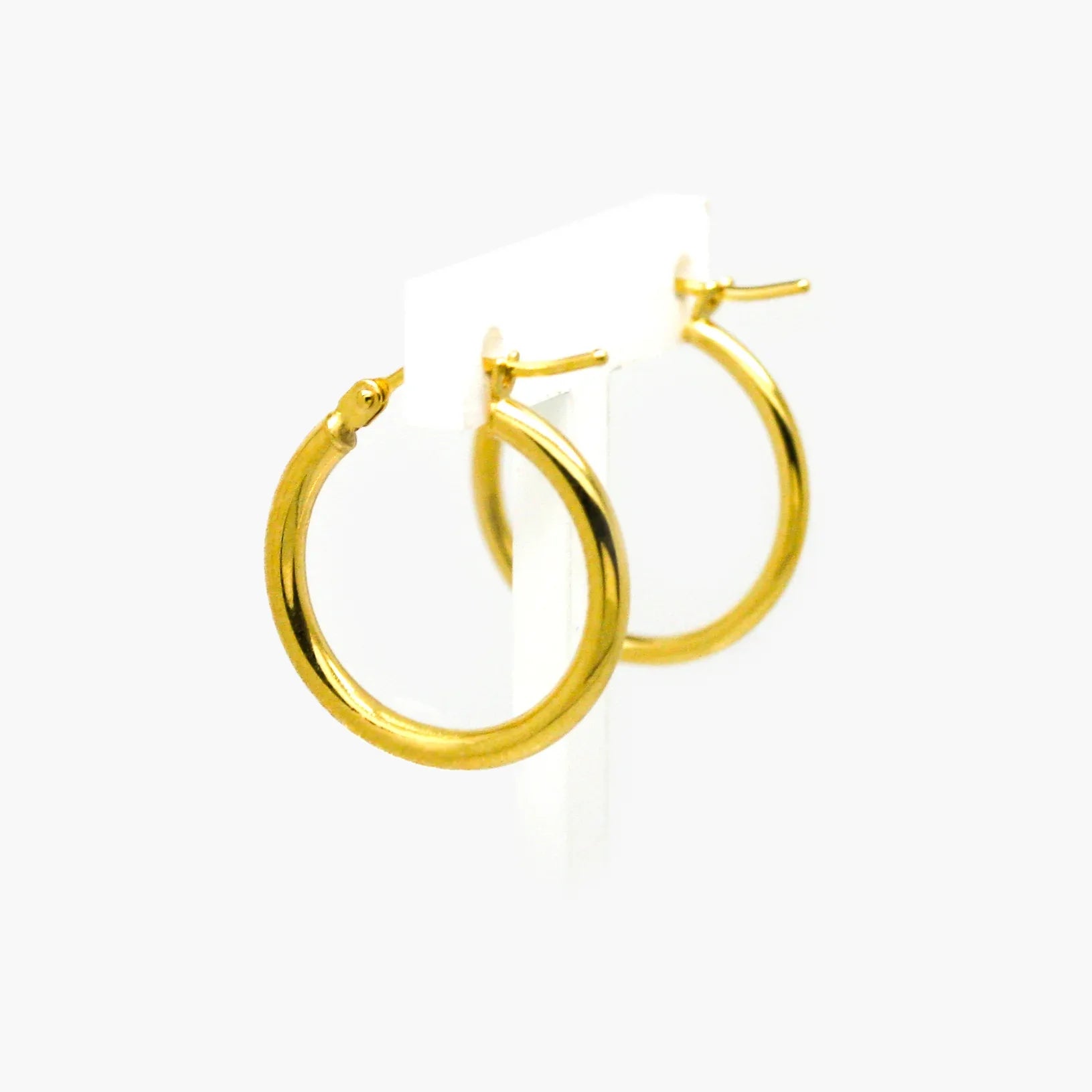 9ct Yellow Gold 15mm Polished Hoop Earrings - Jordans Jewellers