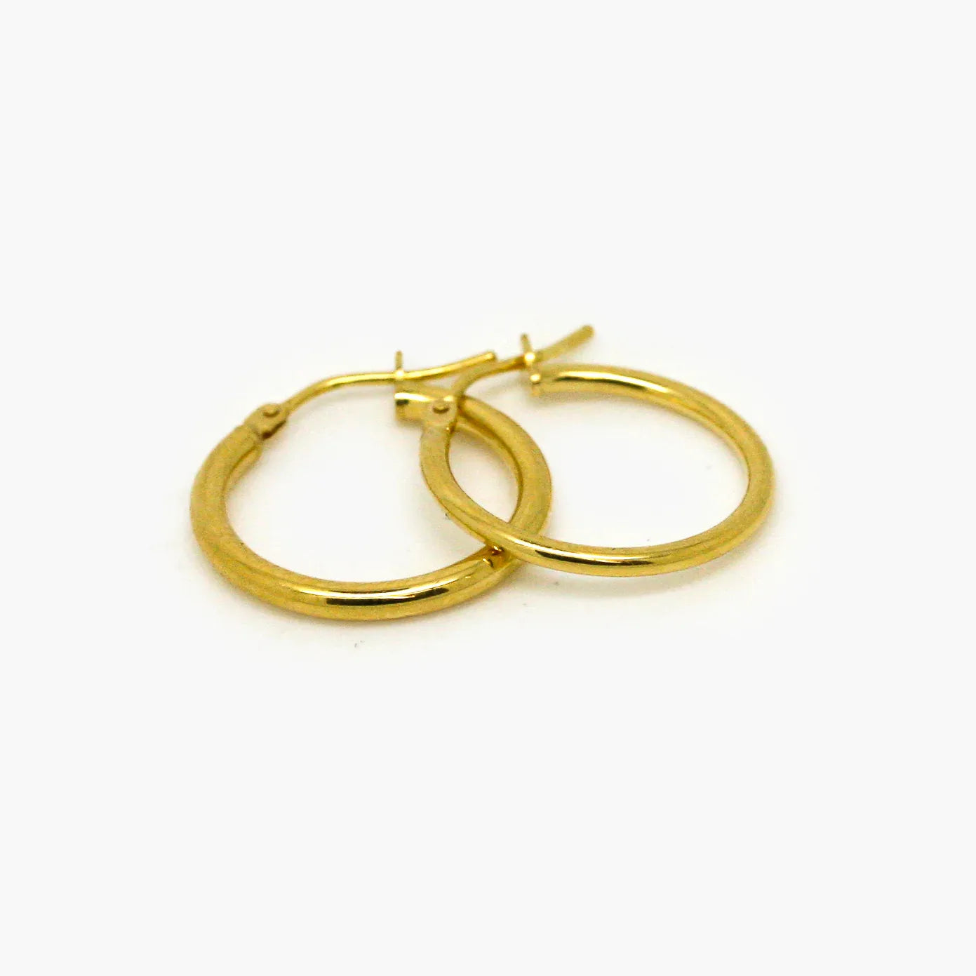 9ct Yellow Gold 15mm Polished Hoop Earrings - Jordans Jewellers