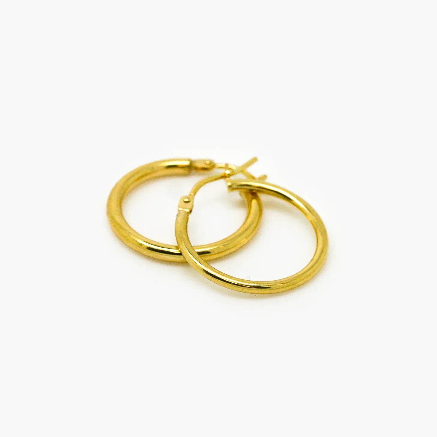 9ct Yellow Gold 15mm Polished Hoop Earrings - Jordans Jewellers