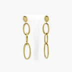 Triple Oval Link Drop Earrings in 9ct Yellow Gold - Jordans Jewellers