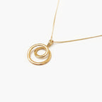 9ct Yellow Gold Polished Double Circle Pendant Necklace