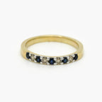 9ct Sapphire & Diamond Half Eternity Ring - Jordans Jewellers