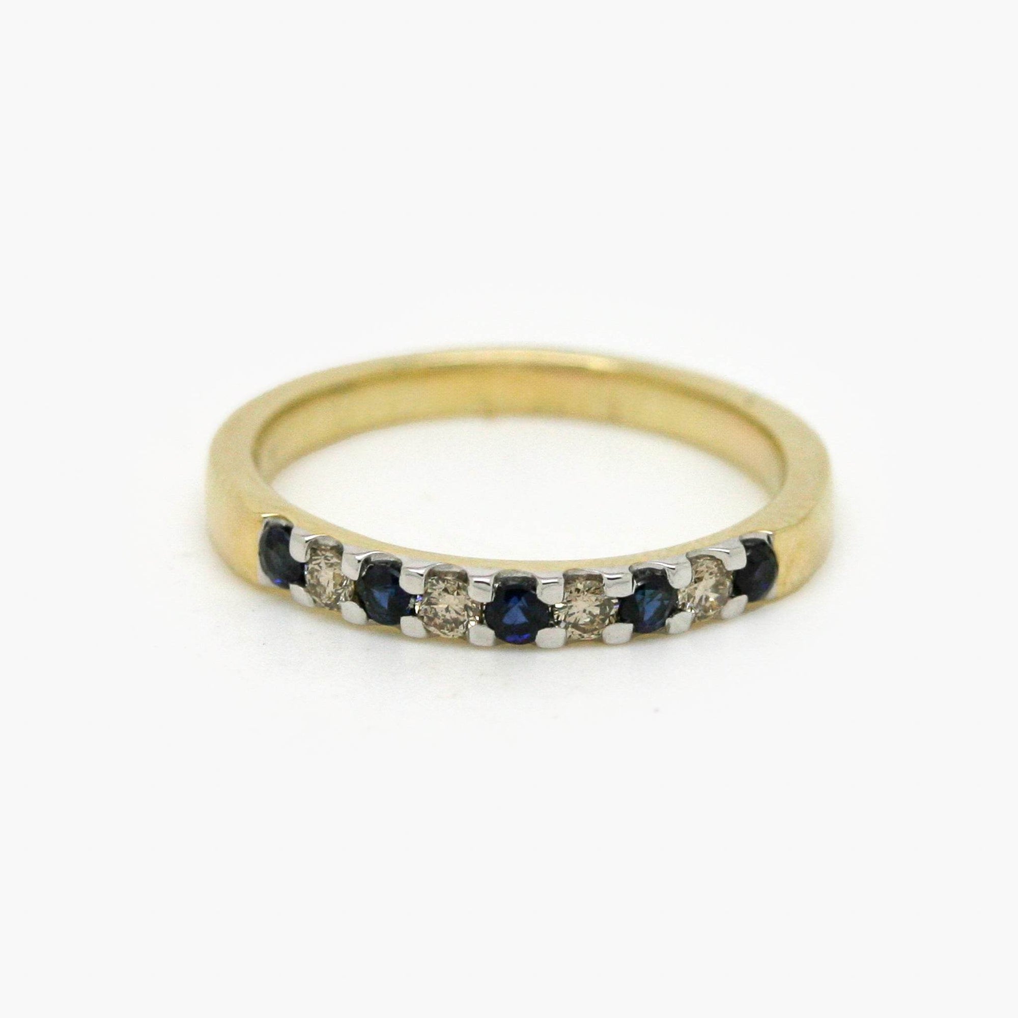 9ct Sapphire & Diamond Half Eternity Ring - Jordans Jewellers