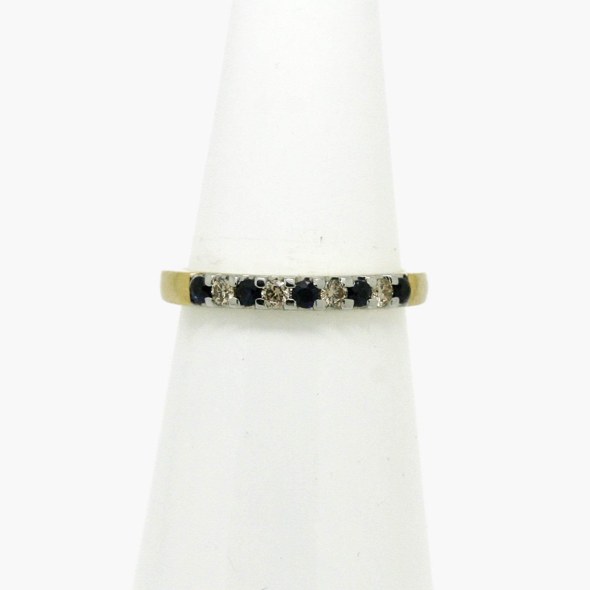 9ct Sapphire & Diamond Half Eternity Ring - Jordans Jewellers