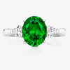 NEW Three Stone Green Heart Ring
