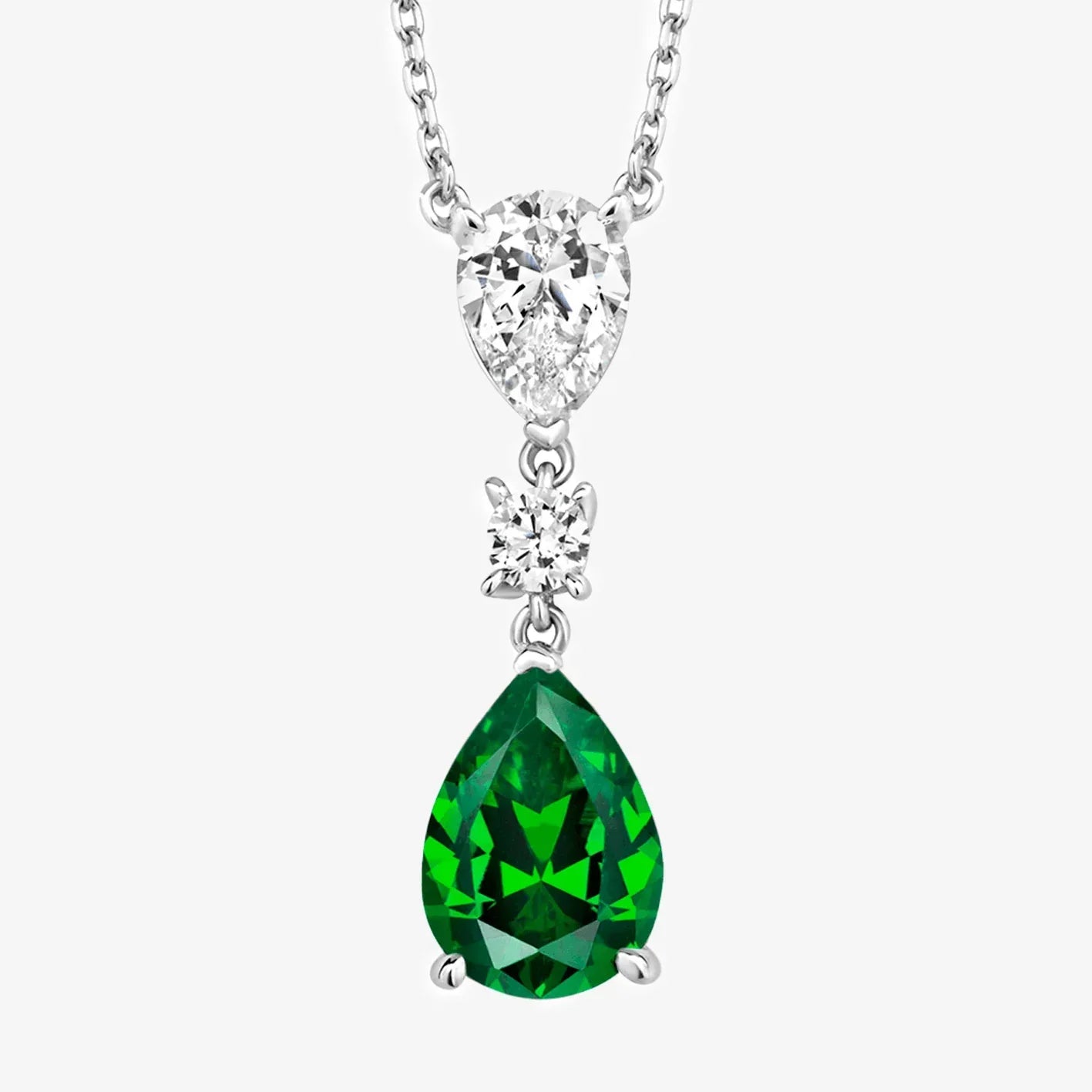 NEW Green Pear Pendant Necklace - Jordans Jewellers