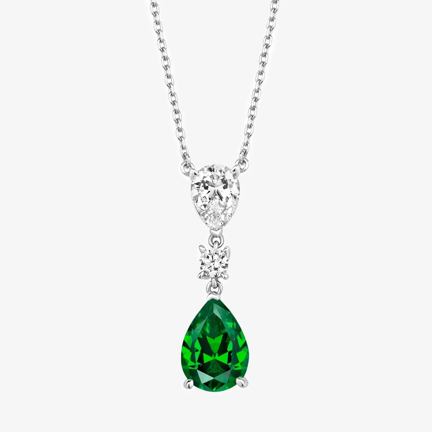 NEW Green Pear Pendant Necklace - Jordans Jewellers