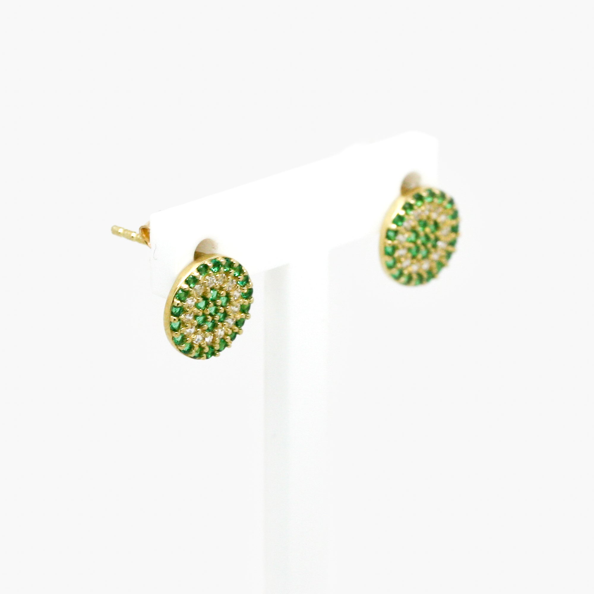 green cz earrings