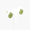 green cz earrings side view