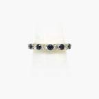9ct Yellow Gold Sapphire and Diamond Half Eternity Ring - Jordans Jewellers