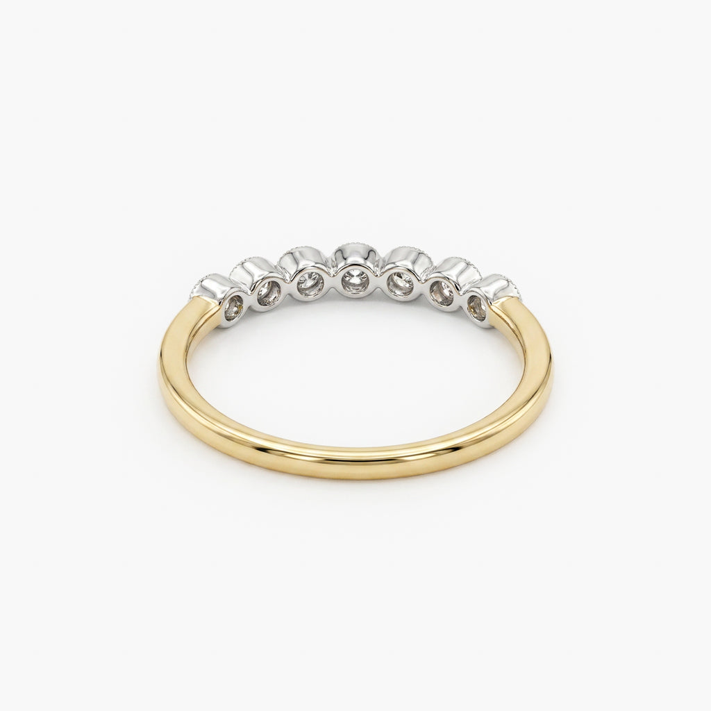 18ct Gold 0.24ct Diamond Milgrain Half Eternity Ring