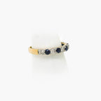9ct Yellow Gold Sapphire and Diamond Half Eternity Ring - Jordans Jewellers