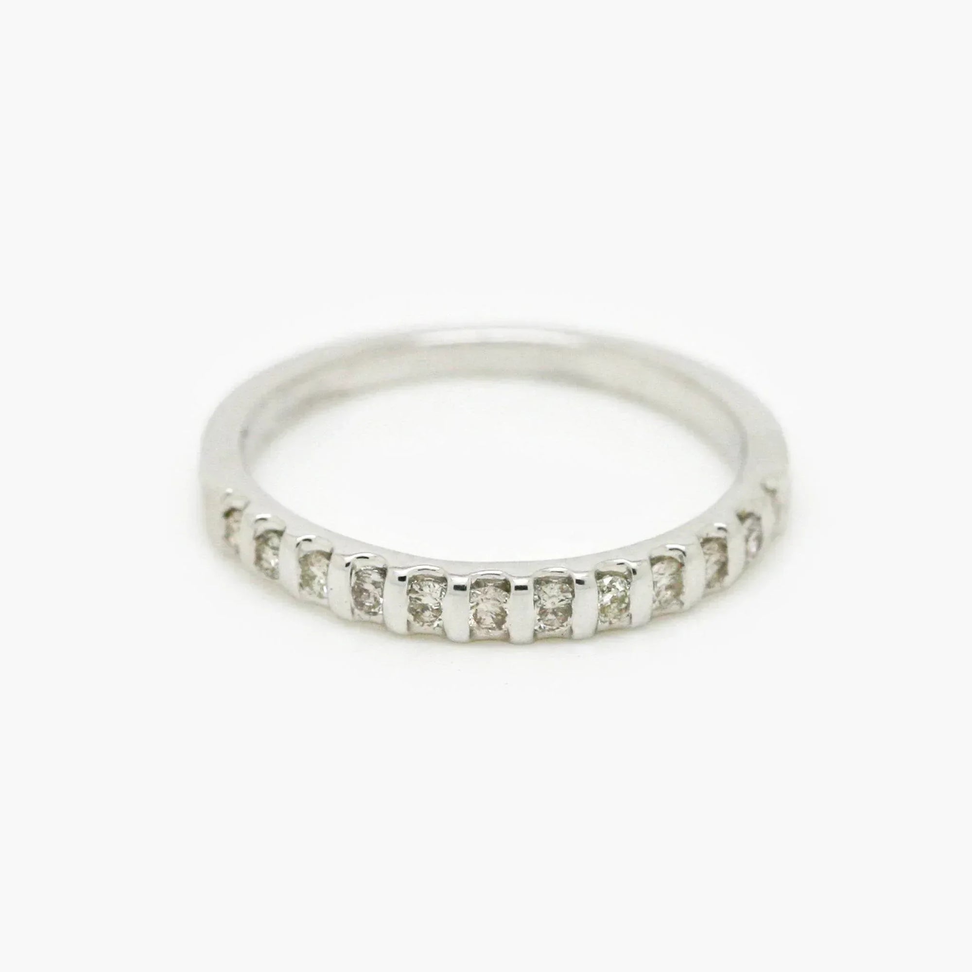 0.25ct Diamond Bar Set Half Eternity Ring - 9ct White Gold - Jordans Jewellers