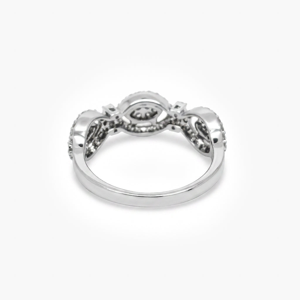 18ct White Gold Fancy Diamond Cluster Ring