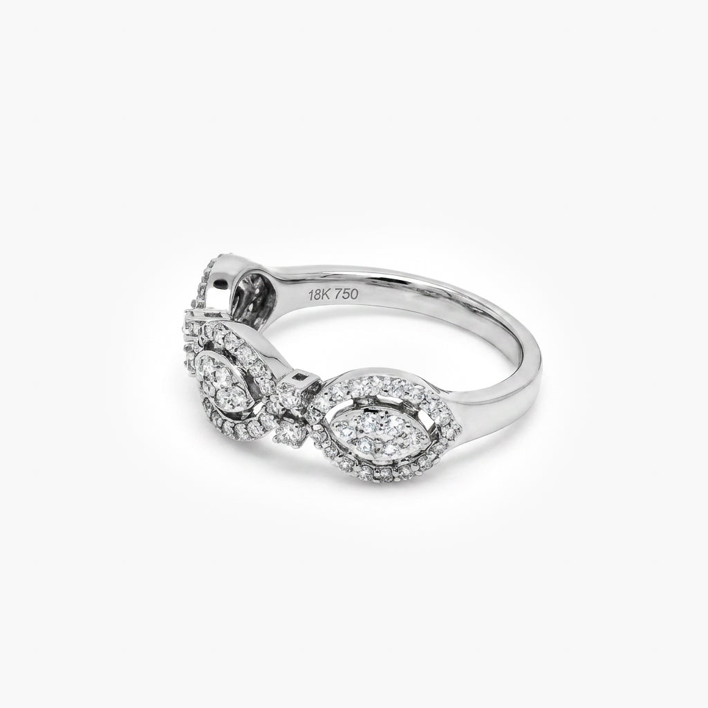 18ct White Gold Fancy Diamond Cluster Ring