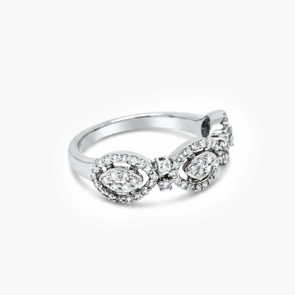 18ct White Gold Fancy Diamond Cluster Ring