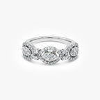 18ct White Gold Fancy Diamond Cluster Ring
