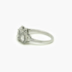 9ct Gold Diamond Halo Three-Stone Ring 1.13ct - Jordans Jewellers