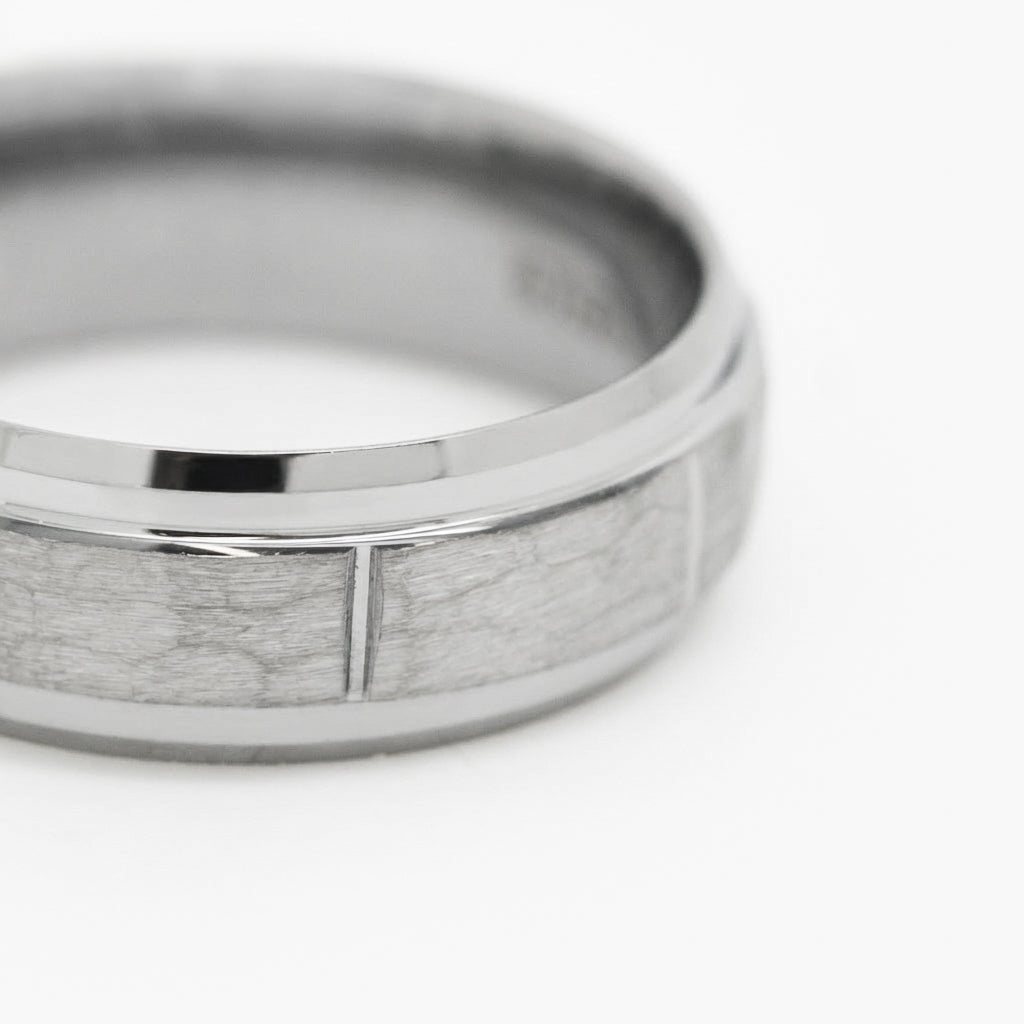 Men's Tungsten Carbide Hammered Ring