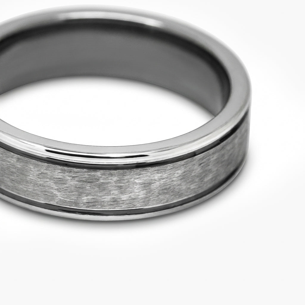 Men's Tungsten Carbide Hammered Band Ring