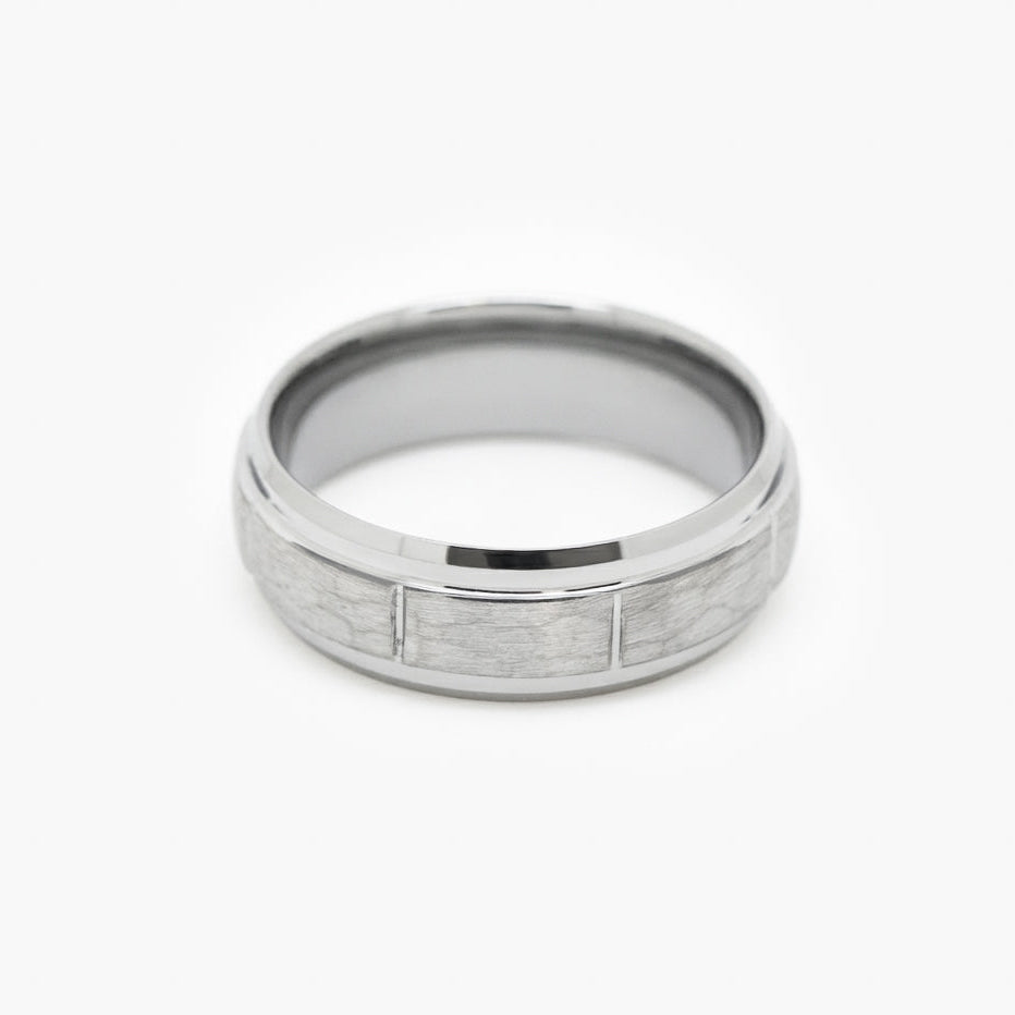 Men's Tungsten Carbide Hammered Ring