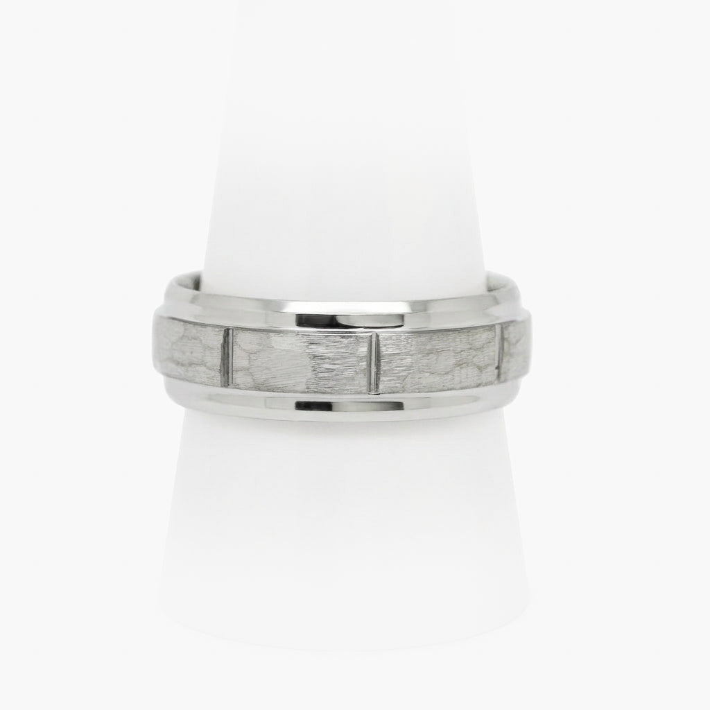 Men's Tungsten Carbide Hammered Ring
