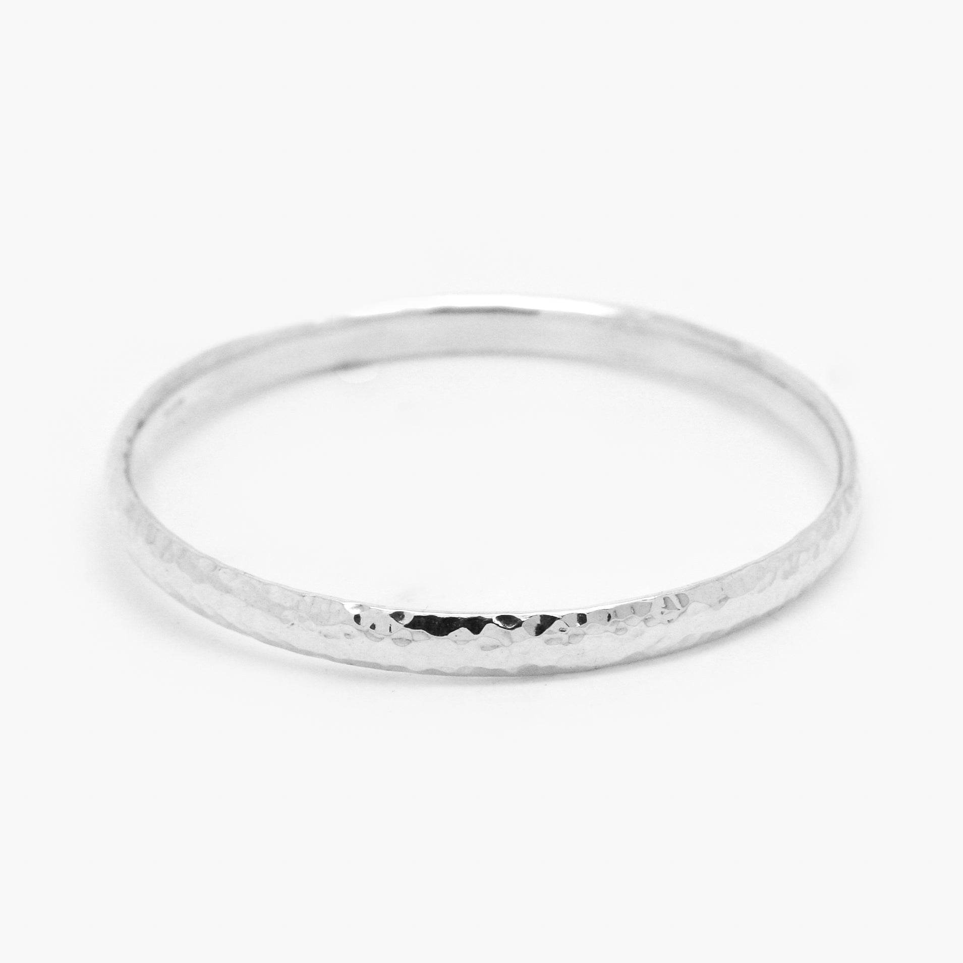 Silver Hammered Bangle - 6mm - Jordans Jewellers