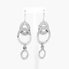 Silver Layered Oval Drop Earrings