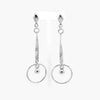 Silver Textured Circle & Ball Drop Earrings